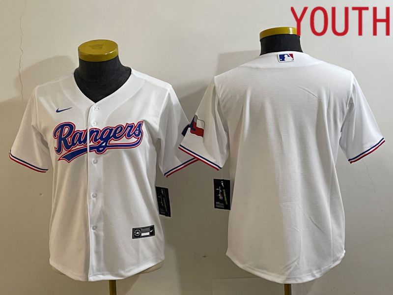 Youth Texas Rangers Blank White Game Nike 2023 MLB Jersey style 1->youth mlb jersey->Youth Jersey